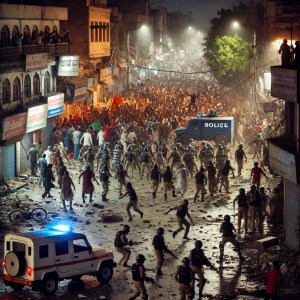 मुजफ्फरनगर सोशल मीडिया विवाद:मुजफ्फरनगर में सोशल मीडिया विवाद के बाद सड़क पर प्रदर्शन और पथराव करते लोग, पुलिस ने स्थिति को नियंत्रित किया और 700 लोगों पर मुकदमा दर्ज किया।